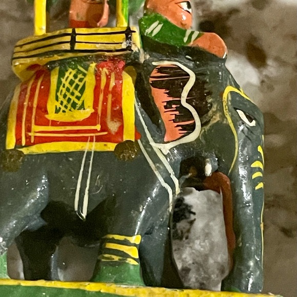 Vintage Wooden Elephant & Rider Figurines - Picture 13 of 16